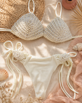 Bikini Macramé Perlas — Marfil